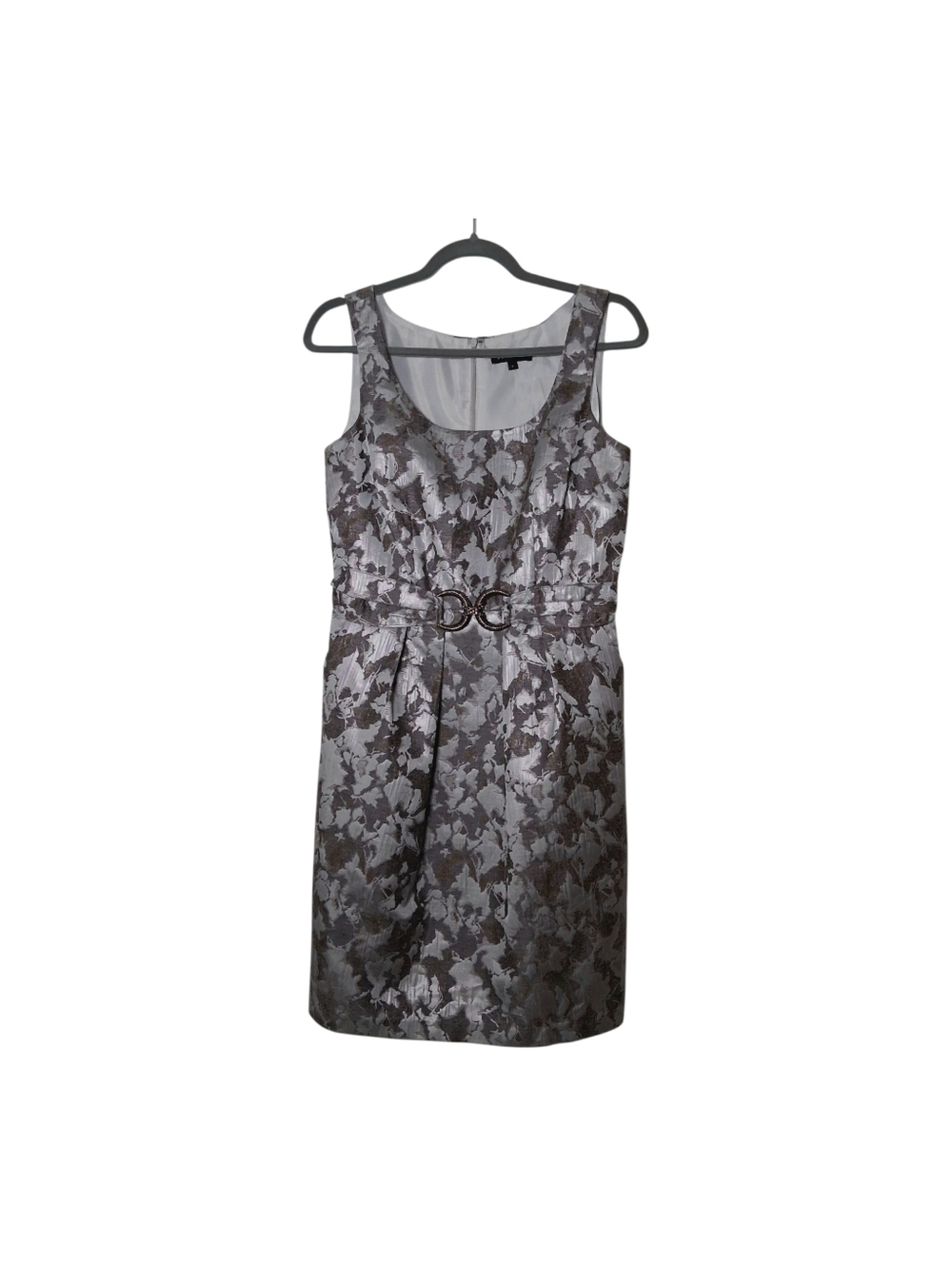 Jessica Cocktail Dress Jacquard Sleeveless Sheath  pockets women’s Size 8